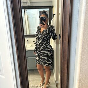 DKNY Zebra Wrap Dress NWT